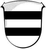 Wappen der Grafen von (Ober-)Isenburg, ab ca. 1800 zu Ysenburg und Büdingen in Büdingen