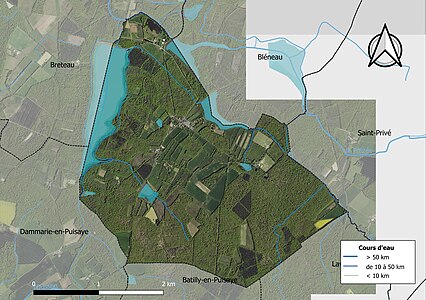 Carte orthophotographique de la commune en 2016.