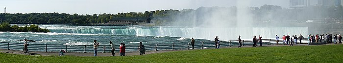 Panoramafoto van de Horseshoe Waterval, gezien vanaf de bovenkant