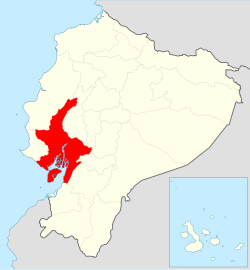 Location o Guayas in Ecuador.