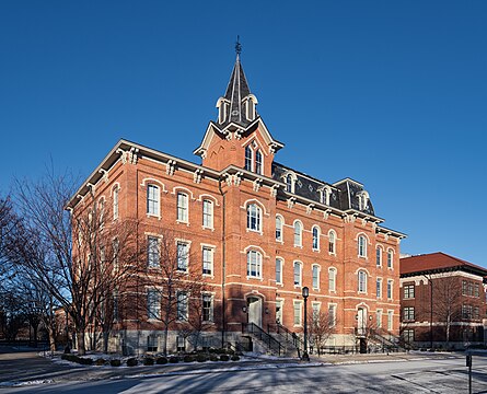 University Hall at Purdue University in the winter of 2016.