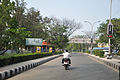 The entrance road into the airport