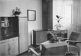 „Musterwohnzimmer“ bei der Leipziger Messe 1950