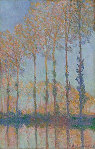 Les peupliers, fin d'automne - 1891. Cette rangée d'arbres est toujours visible le long de l'Epte.