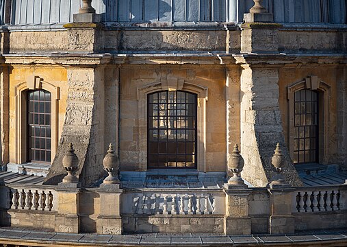 Detail of the roof of Radcliffe Camera in Oxford, view from the south.