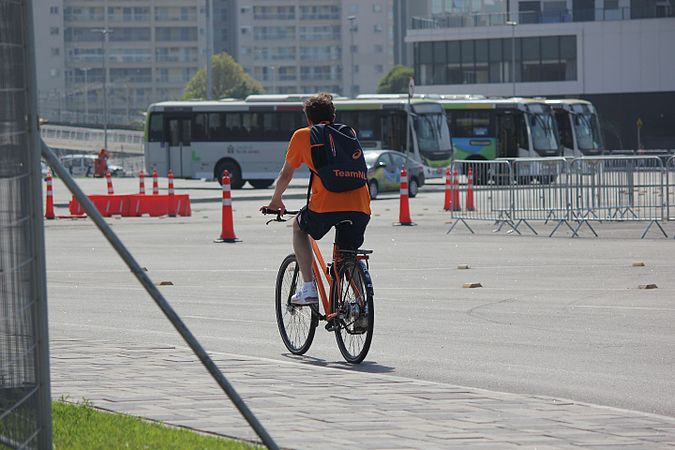 ... cycling in the city of Rio, a few days before the official opening ...