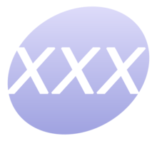 Circular icon with the letters "xxx"