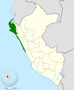 Distribución geográfica del copetón rufo.