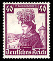 Briefmarkenserie Deutsche Nothilfe, Trachten, Franken, 1935, Stichtiefdruck, Entwurf Karl Diebitsch