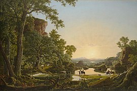 Frederic Edwin Church, Hooker podróżujący z towarzyszami w 1636 przez pustkowia z Plymouth do Hartford, 1636, 1846