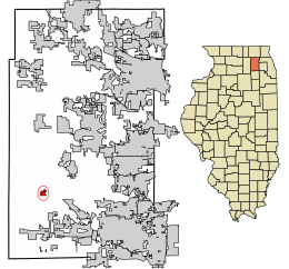 Location of Kaneville in Kane County, Illinois