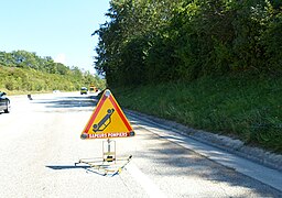 Panneau AK31 sur la D916 en Haute-Savoie.