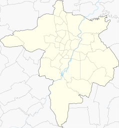 Mapa konturowa Rzeszowa, w centrum znajduje się punkt z opisem „Politechnika Rzeszowskaim. Ignacego Łukasiewicza”