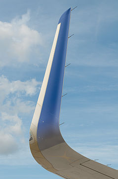 A320 Enhanced prototype sharklet detail.