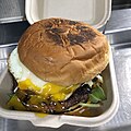 A chori burger from Spoon & Pork in Los Angeles