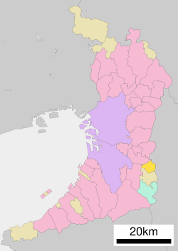 Location of Taishi in Osaka Prefecture