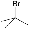 Structuurformule van 2-broom-2-methylpropaan