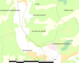 Mapa obce Autigny-le-Grand