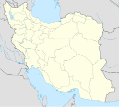 Mapa konturowa Iranu, po prawej nieco na dole znajduje się punkt z opisem „Zahedan”