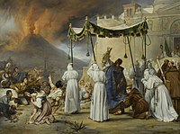 Prosesje mei reliken fan Sint-Januarius by de útbraak fan de Vesuvius yn 1822 (Antoine Jean-Baptiste Thomas)