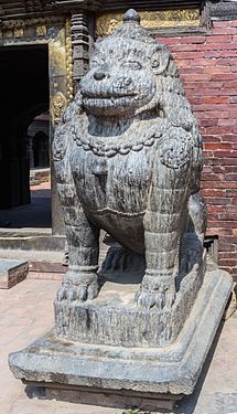 Statue of Lion in Entrance of Patan Museum