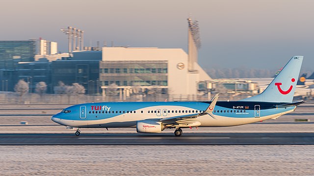 TUIfly Boeing 737-8K5 (reg. D-ATUM, msn 37240) at Munich Airport (IATA: MUC; ICAO: EDDM).