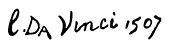 signature de Léonard de Vinci