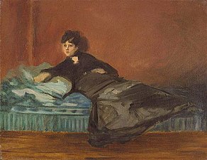 Berthe Morisot sur un divan, 1872, Manet.