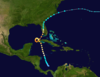 Track of the 1910 Cuba hurricane