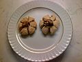 A couple of "cevizli kurabiye" or Turkish cookies with walnut