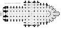 Plan of Amiens Cathedral in France shows a transept that doesn't jut out far, and a ring of chapels at the east.