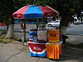 Enesay products being sold on the street in downtown Bishkek.