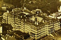 An overhead view looking northeast, circa 1920