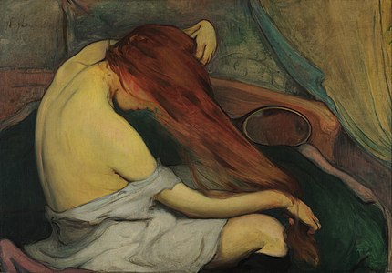 Władysław Ślewiński Woman Combing her Hair