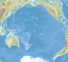 Mapa konturowa Oceanu Spokojnego, u góry znajduje się punkt z opisem „French Frigate Shoals”