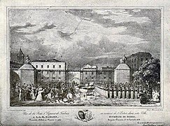 Porte Saint-Cyprien, 23 septembre 1828, la Duchesse de Berry entre dans Toulouse.