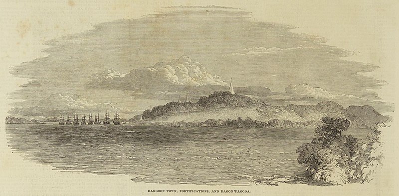 File:Rangoon town, fortifications, and Dagon pagoda - ILN 1852-0626-0008.jpg