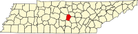 Map of Tennessee highlighting Cannon County