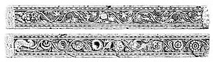 Reliefs of the Mora doorjamb with grapevine design, Mora, near, circa 15 CE. Similar scroll designs are known from Gandhara, and from Greco-Roman art.