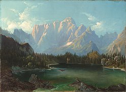 Mangartsko jezero Anton Kariger, 1862, olje na platno