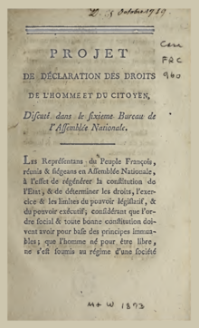 Déclaration des droits de l'homme et du citoyen.