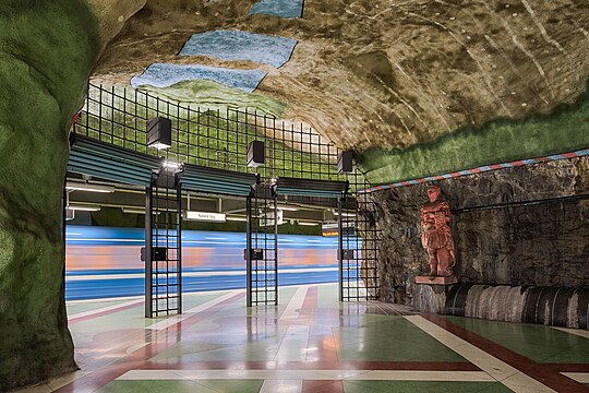 Kungsträdgården underground metro station in Norrmalm, Stockholm.