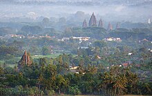 Panorama of Sajiwan-Prambanan temples.jpg