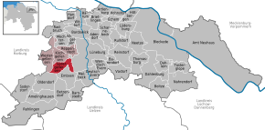 Poziția Südergellersen pe harta districtului Lüneburg