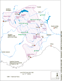 Carte duché de Savoie au XVe siècle.