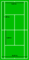 Schematic tennis court (metric)