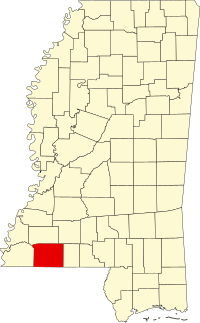 Amite County na mapě Mississippi