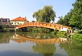 Bridge over Nadýmač pond, Uhříněves, Prague, Czech Republic