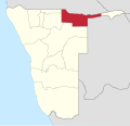 English: Location of en:Okavango Region in Namibia