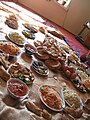 A dastorqon being made ready for an afternoon meal of plov (not pictured) during Nooruz.